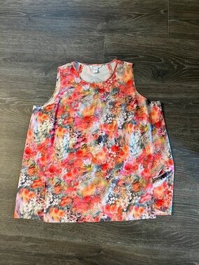 Athleta Multicolor Floral Sleeveless Tank in Coral and Pink